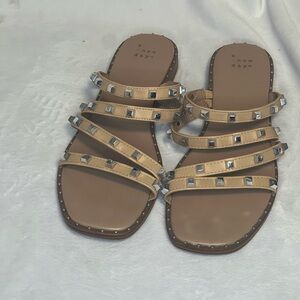 A New Day Women's Beige Studded Sandals